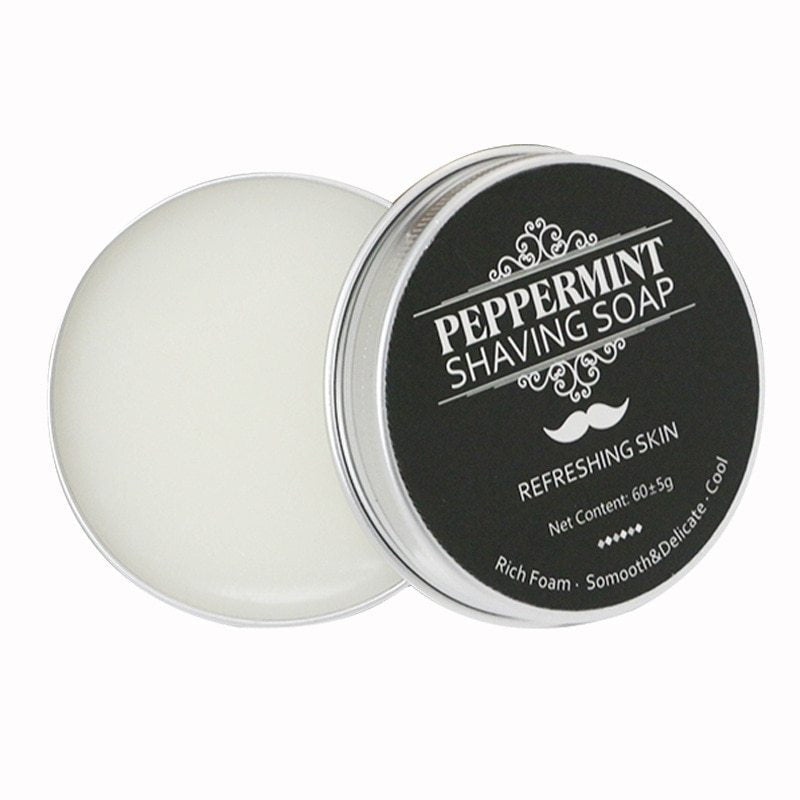 Mint Scented Men’s Shaving Soap | Rich, Gentle Handmade Foam in Aluminum Tin