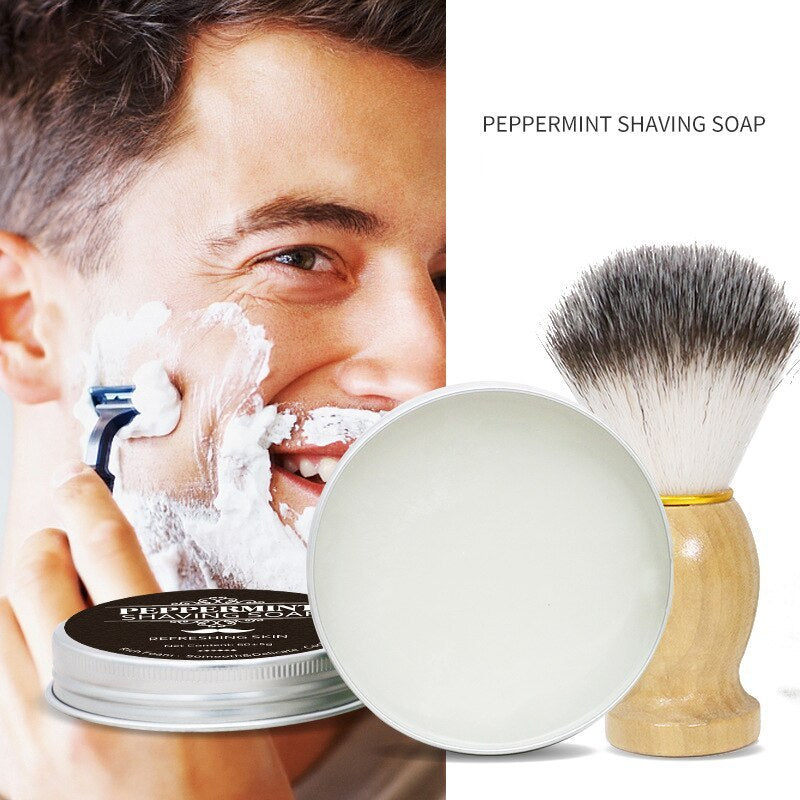 Mint Scented Men’s Shaving Soap | Rich, Gentle Handmade Foam in Aluminum Tin