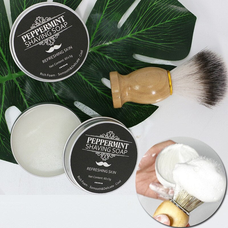 Mint Scented Men’s Shaving Soap | Rich, Gentle Handmade Foam in Aluminum Tin