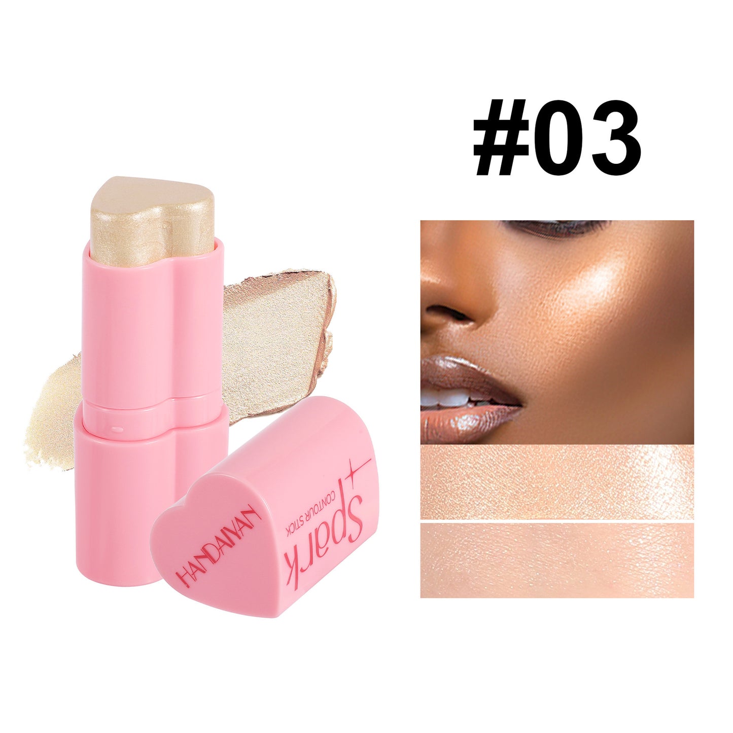 Blush & Glow Highlighter Contour Stick – 3-in-1 Face Brightener
