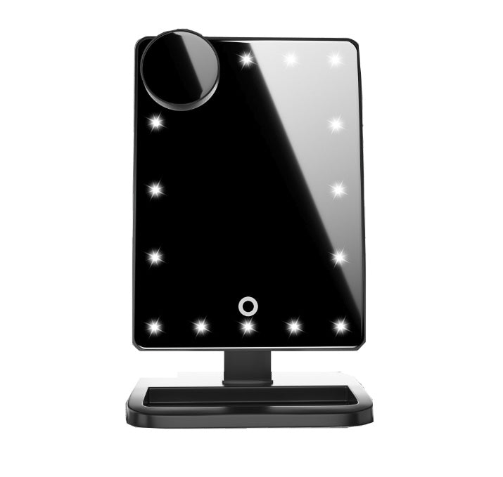 LED Touch Screen Makeup Mirror with Bluetooth Speaker & 10X Magnification